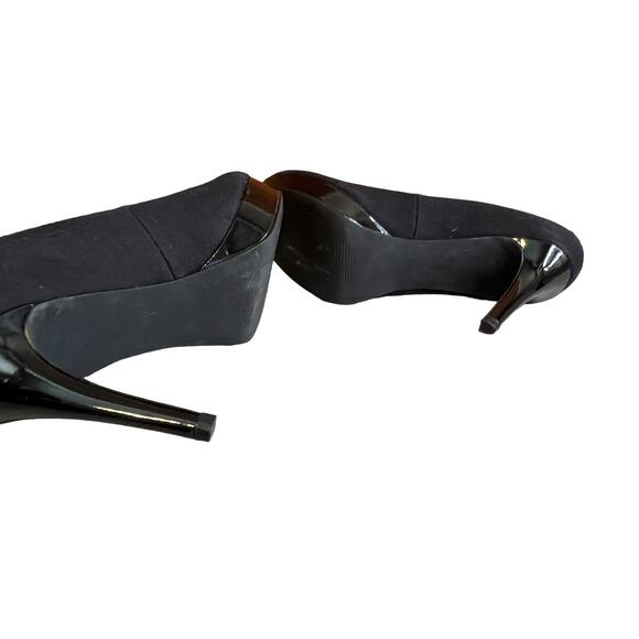 Tahari Platform Heels Black Fabric 7 - Picture 7 of 7